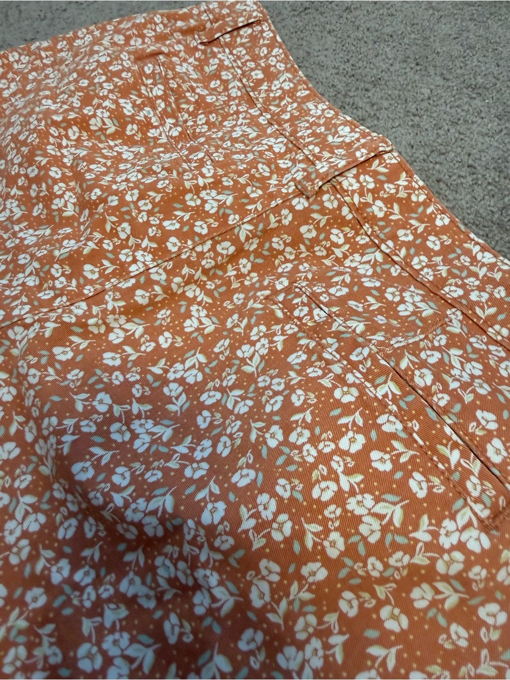 a.n.a Orange Floral Women's Midrise Twill Shorts - Picture 6 of 6